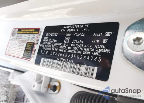 2024 Kia K5 Gt-Line из США, поврежденный, VIN 5XXG64J28RG264745